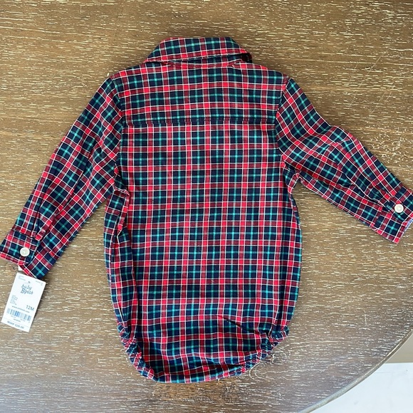 Baby B’gosh, flannel plaid button- front bodysuit, 12 months, NWT - Picture 5 of 5